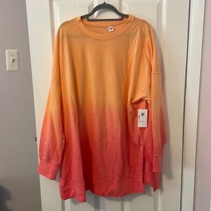 NWT Old Navy XXL tunic lightweight sweatshirt. Orange/pink ombré.
